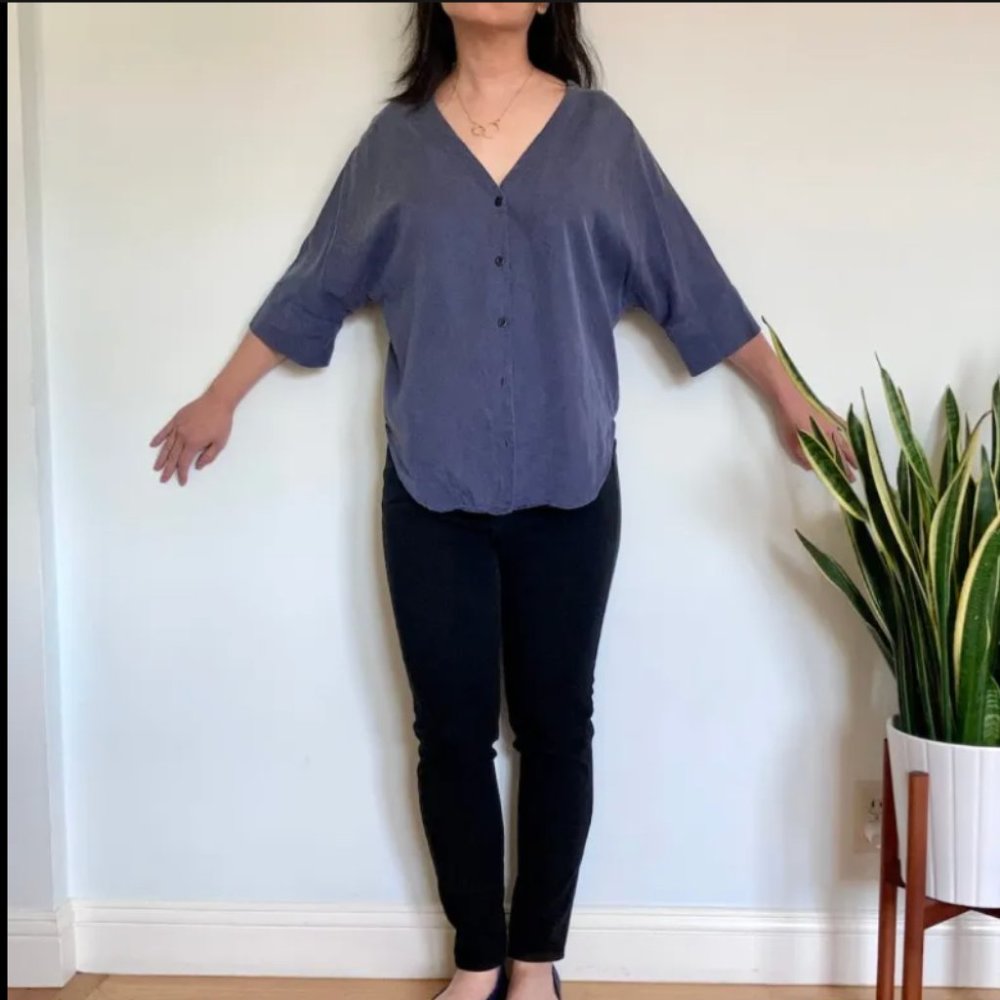 Vetta Boyfriend Shirt Washed Navy XS